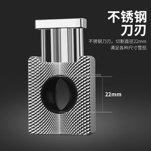 Nouveau coupe-cigare en acier inoxydable de luxe, portable, à bouton-poussoir, en forme de V, doublement pliable, en métal, coupe-cigare en V - Product Image 6
