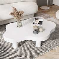 Nouveau fabricant de table basse noire et blanche en bois massif en forme de nuage de style japonais meubles de salon