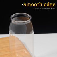 Grote PET drankenbeker met ronde bodem, wegwerpbaar, voor ijskoude dranken, met aluminium deksel, mango-sago-parel drank, groothandel