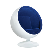 Fauteuil en fibre de verre mousse demi-dôme sphère assise hémisphère pivotant chaise en forme de boule rose orange coquille noire et rouge à vendre