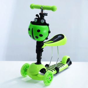 Kids Scooter With Seat 3 <b>Wheels</b> <b>Plastic</b> <b>Wheels</b> For 1-3 Years Old Children Red Ladybug Design - Product Image 2
