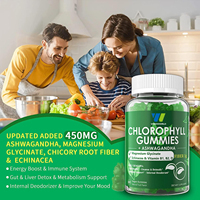 Gummies à la chlorophylle, Ashwagandha, glycinate de magnésium, vitamines D, B1, B2, pour un regain d'énergie, un système immunitaire amélioré, une digestion optimale et une peau saine