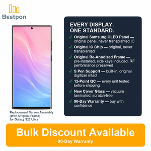 Ersatz für Samsung Galaxy <span class=keywords><strong>S23</strong></span> <span class=keywords><strong>Ultra</strong></span> 5G OLED-Bildschirm-Baugruppe, Original-Panel + Glas-Ersatz, Mit Original-Rahmen, Klasse A - Product Image 3