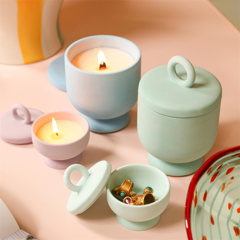 Boowan Nicole Jesmonite Chalice Candle Jar
