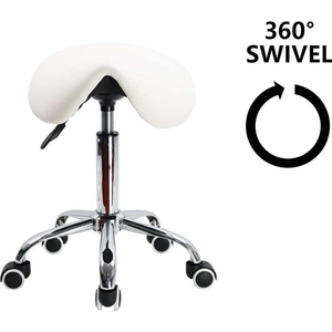 Haute qualité barbier <span class=keywords><strong>ergonomique</strong></span> <span class=keywords><strong>selle</strong></span> tabouret Salon cuir beauté réglable roulant chaise pivotante bureau chaises de barbier - Product Image 3