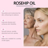 Huile de Rose Musquée Douce 60ml OEM, Pressée à Froid, Non Raffinée, Sans Hexane, Huile Végétale pour Soins du Visage, Adaptée à Tous Types de Peau, Complément Alimentaire