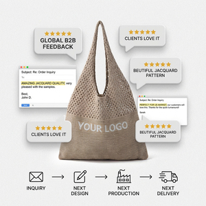 Sac fourre-tout tendance en maille crochetée pour la plage, sac fourre-tout esthétique en tricot pour la plage, sacs à main pour femmes - Product Image 2