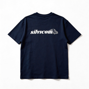 T-shirt Sportiva da Uomo in Cotone Oversize Blu Navy Personalizzata con Grafica, Vestibilità Rilassata e Traspirante - Product Image 3