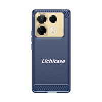 Lichicase Simple mode fibre de carbone brossé TPU couverture arrière souple pour Infinix Note 40 Pro Plus étuis Design de luxe