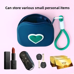 Étui en silicone mini cœur mignon multifonctionnel pour écouteurs, petite pochette pour clés, cartes, pièces de <span class=keywords><strong>monnaie</strong></span> - Product Image 4