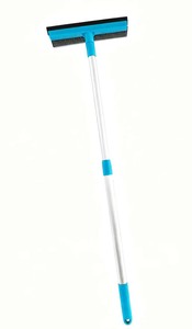 2-in-1 Telescopic Window Squeegee with Aluminum <strong>Handle</strong> <strong>Sponge</strong> and Rubber Squeegee Blade for Glass Shower Door Car Windshield - Product Image 1
