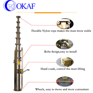 10m OKAF Manual Telescopic Aluminum Mast With Rod,Portable & Antenna Support Solution OK-SD-BLZ Manual Telescopic Mast OK-SD-BLZ - Product Image 2