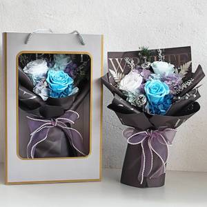 Saint <span class=keywords><strong>Valentin</strong></span> 2024, venta al por mayor, Rosa natural, flor azul, Rosa preservada, suministros de floristería, regalo de boda de lujo, Rosa preservada - Product Image 3