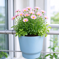 Pot Bunga Gantung Dinding Ringan PP dengan Lubang Drainase untuk Tanaman Indoor - Planter Ramah Lingkungan dan Tahan Lama