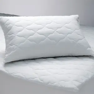 Zippered White Modern Woven <b>Waterproof</b> Quilted <b>Pillow</b> Cover Shell for Home Hospital & Hotel Use - Product Image 6