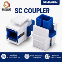 Adaptateur de fibre optique monomode FTTH FTTX SC APC UPC, coupleur simple, connecteur vert bleu pour intérieur/extérieur