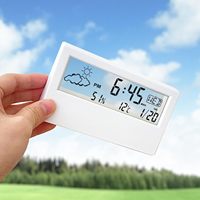 Reloj Despertador Digital LED Transparente de Plástico Electrónico con Logotipo Personalizado, Regalo Creativo, con Temperatura, Humedad y Alarma, Funciona con Pilas, para Escritorio y Hogar