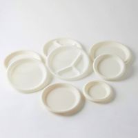 Assiettes jetables rondes blanches pour mariage et fête, biodégradables, compostables, en amidon de maïs, diamètre 20,3 cm, écologiques