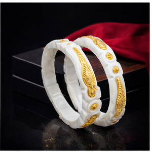 Ensemble Sakha plaqué or 24 carats City Girl, accessoires de mode, paire de bracelets traditionnels pour femmes, par des exportateurs indiens - Product Image 3