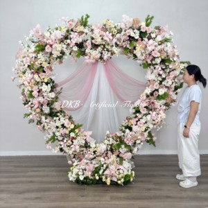 Factory Custom Heart Shaped <b>Rose</b> Flower <b>Arch</b> Wholesale Artificial <b>Roses</b> <b>for</b> Wedding Background Decoration - Product Image 1