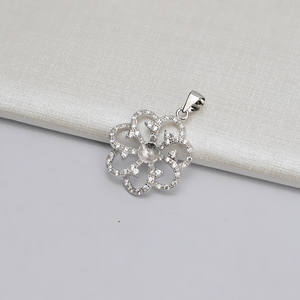 Colgante de Plata S925 con Forma de Flor Wenchi para Mujer, Collar de Perlas Hecho a Mano, Soporte Vacío para Joyería Personalizada, Accesorios DIY - Product Image 4