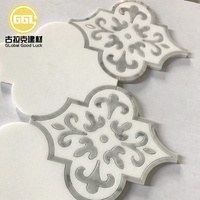 Approvisionnement d'usine Blanc et Gris Lanterne Motif Arabesque Carrelage En Marbre