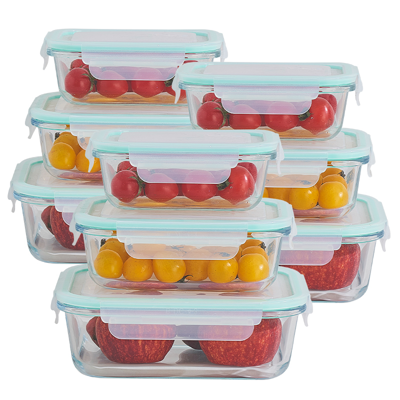 24-Piece Hot Selling High Borosilicate Glass Lunch Box PP Lid Meal Prep Eco-Friendly Stackable Food Storage Containers view 2