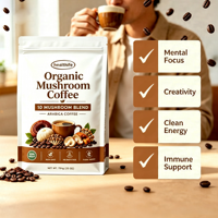 Mélange de café aux champignons 10 en 1 en poudre, marque privée OEM, Reishi, Chaga, Lion's Mane