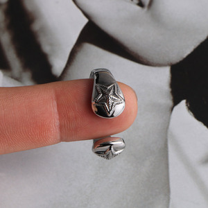 Star Patterned Open <b>Titanium</b> Steel <b>Ring</b> Unisex Fashion Jewelry SA965 - Product Image 2