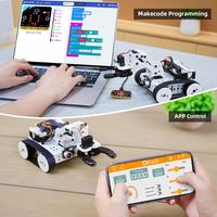 Kit de voiture robot Qtruck Micro:bit avec bras robotique 3DOF, châssis en métal, contrôle par application, commande manuelle, programmable, éducation STEM