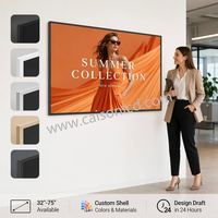 Écran numérique extérieur haute luminosité 32-65 pouces pour vitrine de magasin, 2K/4K, 300-1500 nits, machine publicitaire murale