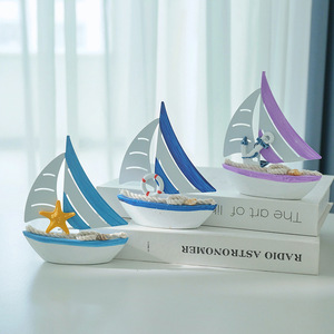 เรือดีบุกสไตล์เมดิเตอร์เรเนียน ของตกแต่งโต๊ะทำงาน รุ่นเรือเดินเรียบรื่น งานแฮนด์เมด ของตกแต่งบ้านสุดสร้างสรรค์ - Product Image 3