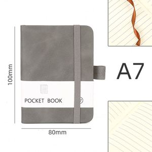 Custom Logo A7 Student Mini Pocket Notebook Strap A5 <b>A6</b> <b>Diary</b> Schedule Journal PU Leather Hardcover Notebooks A4/A3 Perfect Gift - Product Image 5