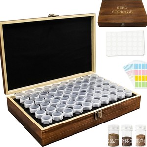 Wood <b>Seed</b> <b>Storage</b> Box Rectangular Solid Wood Multi Compartment Organizer For Plant Cultivation Desktop <b>Storage</b> - Product Image 5