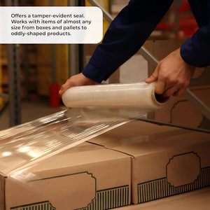 Lightweight Prestretched <b>Stretch</b> <b>Wrap</b> Film 4 Rolls 6000FT 30 Gauge Clear Cling Plastic for Packaging Moving Shipping - Product Image 6