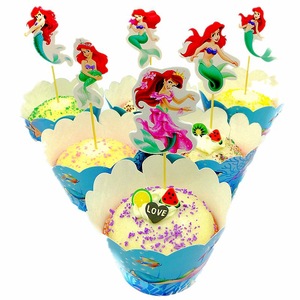 Princesse thème Cupcake décorations pour filles fête d'anniversaire gâteau Topper enfant faveurs Cupcake Topper 24 pièces/ensemble - Product Image 3