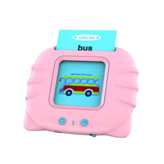 Multilingual Talking Flash Cards Interactive ABS Plastic Educational Toys for Infants & Preschoolers Powered by Battery