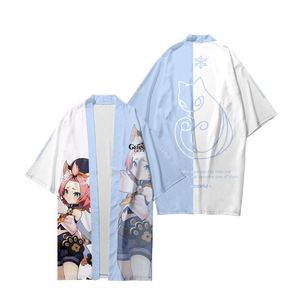 10 Styles Zhong Li Ke Qing Paimon Cosplay T-Shirt Cape Kimono Japonais Long Anime Haori Yukata Vêtements Unisexe - Product Image 5
