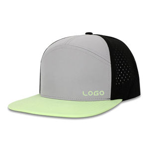 Chapeaux de golf de performance découpés au laser imperméables à logo personnalisé à 7 panneaux Chapeau de sport à séchage rapide à bord plat - Product Image 1