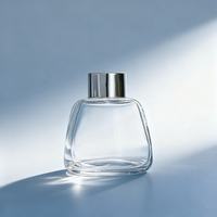 Bouteille diffuseur d'arômes de luxe en verre 100 ml avec couvercle argenté, diffuseur à bâtonnets, impression sérigraphiée, vente en gros, bouteilles désodorisantes pour usage domestique