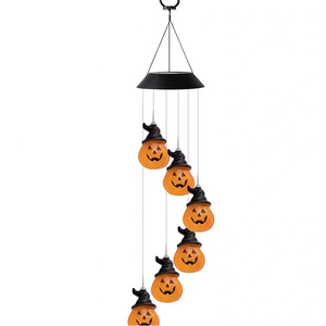 Halloween Thrilling Atmosphere Pumpkin Decorative <strong>Lamp</strong> Solar Powered Outdoor Courtyard Wind Chime Light <strong>Skeleton</strong> Decorative <strong>Lamp</strong> - Product Image 6