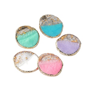 Palette de présentation pour nail art en ABS 10x8,5 cm, plaque d'entraînement multicolore avec bord doré, outil de manucure - Product Image 1