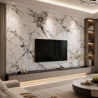 Panneau mural en PVC effet marbre Carrara gris clair WYRAX, 1220x2440mm, 3.5mm, pour mur décoratif de bureau, imperméable, pour projets