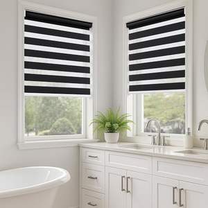 Persianas <span class=keywords><strong>de</strong></span> cebra inalámbricas motorizadas, <span class=keywords><strong>ventanas</strong></span> francesas, parasol enrollable <span class=keywords><strong>de</strong></span> parada libre, persianas opacas <span class=keywords><strong>de</strong></span> doble capa con aislamiento térmico - Product Image 2