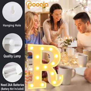 Lettres lumineuses LED Marquee, blanc chaud et blanc froid, lettres alphabétiques lumineuses pour mariage, bar, lumière de nuit, décoration d'anniversaire - Product Image 4