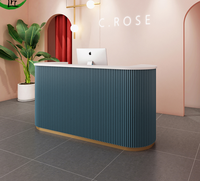 Comptoir de réception moderne en arc avec rangement pour magasin de vêtements, salon de beauté, bar et caisse d'entreprise