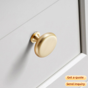 Poignées de meuble en laiton brossé, poignées de tiroir en alliage de zinc en forme de champignon, poignées de meuble dorées antique pour cuisine, <span class=keywords><strong>commode</strong></span>, placard, armoire - Product Image 3