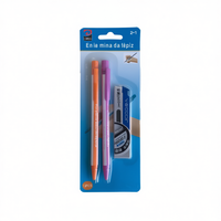 Crayons mécaniques 2 en 1 avec gomme, corps en plastique rechargeable, modèle 04546, fabriqué en Chine, pour l'écriture, l'école, le bureau