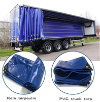 Bâche Rétractable en Vinyle Bleu Robuste et Étanche 550-1000 GSM Prix d'Usine, 30x40 PI PVC Enduit pour Côté Rideau de Camion