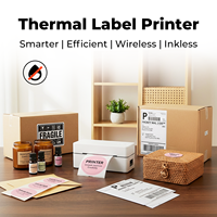 Impresora Térmica de Escritorio Compacta con Botones Físicos, Bluetooth/USB, Sin Tinta, 160 mm/s para Etiquetas de Envío de 4x6 y Tiendas en Línea